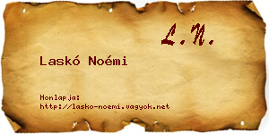 Laskó Noémi névjegykártya